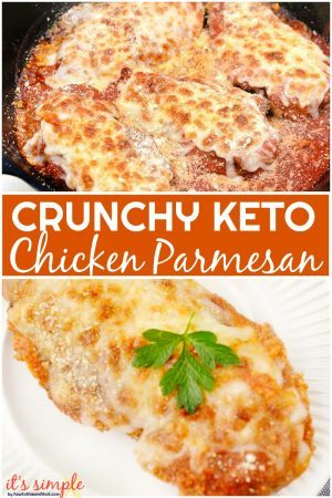 Keto Chicken Parmesan- CRUNCHY, JUICY Skillet Chicken Parm