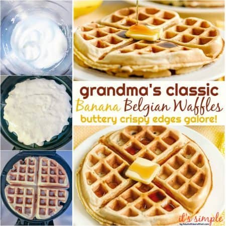 homemade belgian waffles and waffle maker.