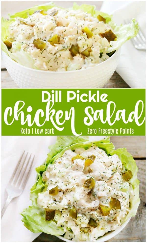Dill Pickle Chicken Salad, Keto, ZERO Weight Watchers Points