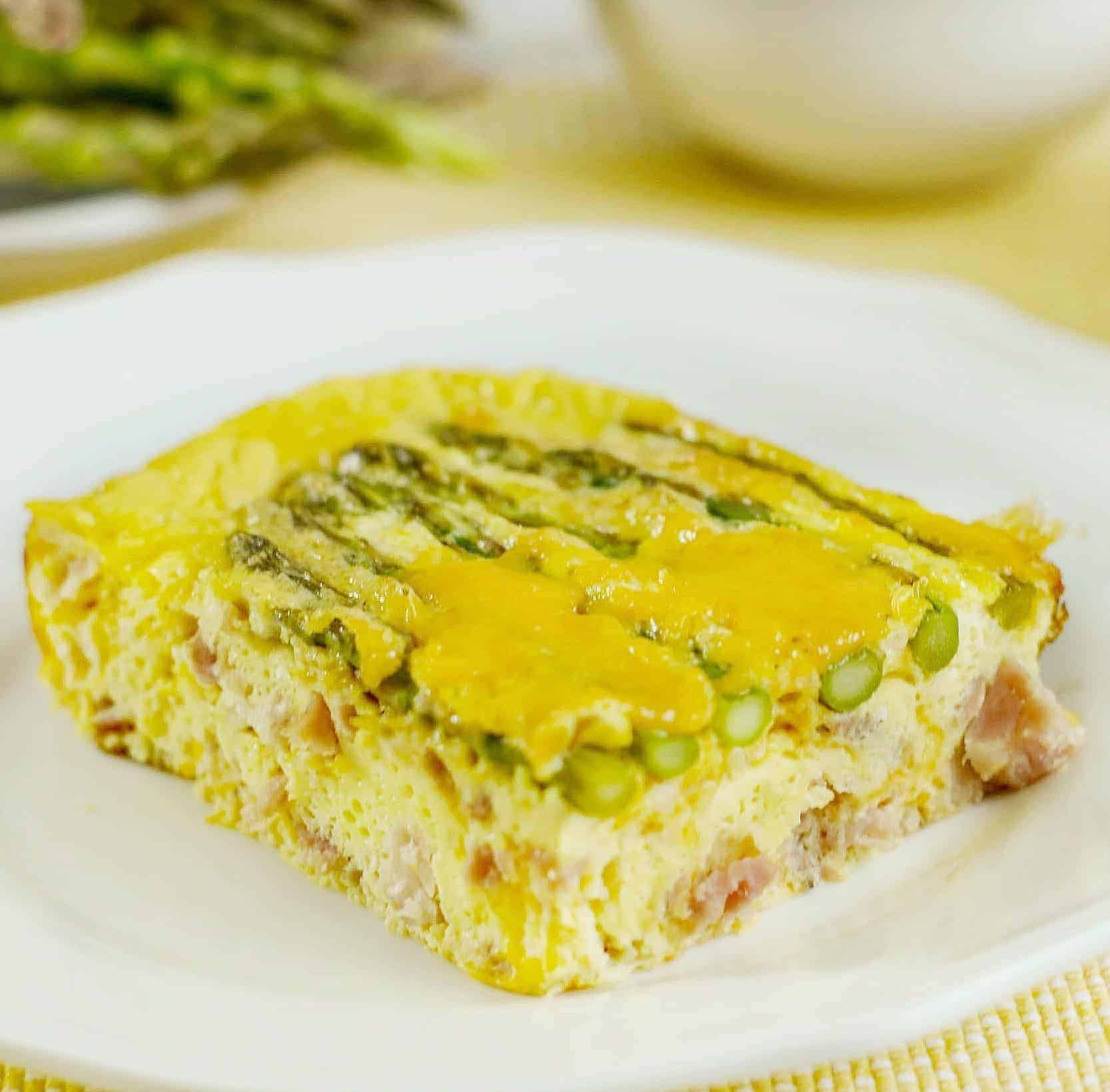 Ham and Cheese Frittata (with Asparagus) - The Food Blog