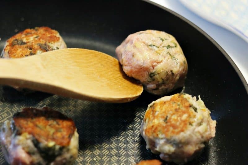 Chicken Meatballs Made Like Knorr Spinach Artichoke Dip, Keto
