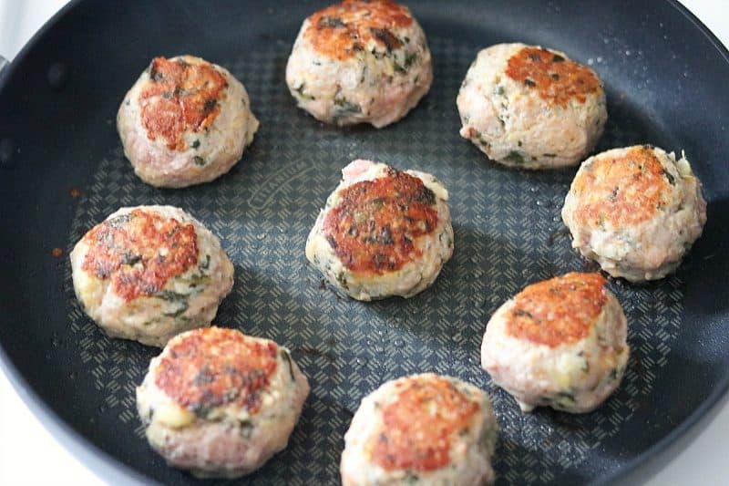 Chicken Meatballs Made Like Knorr Spinach Artichoke Dip, Keto