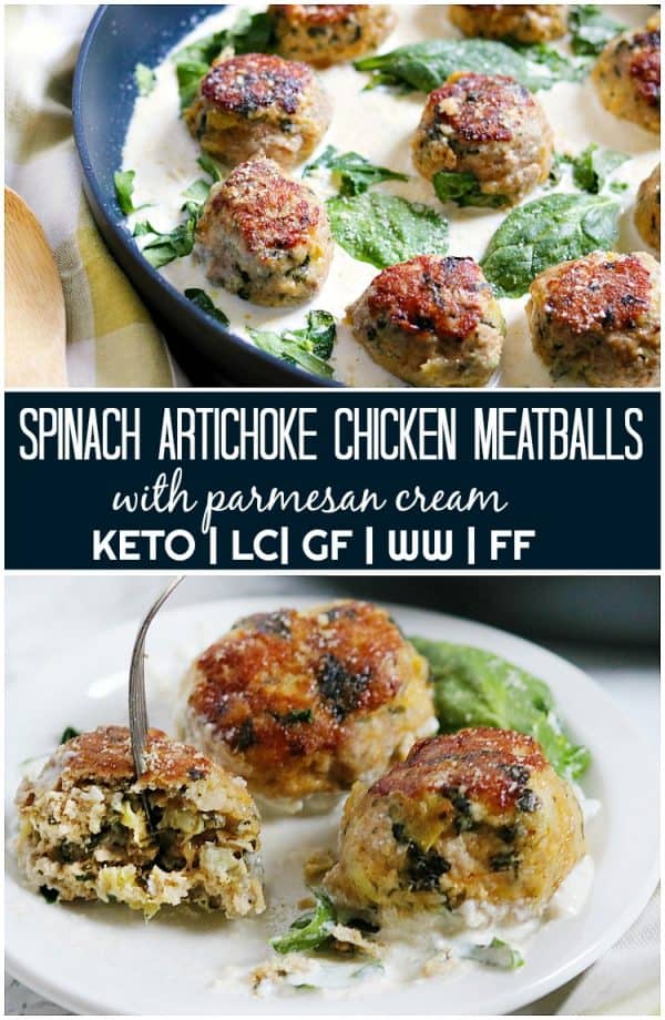 Chicken Meatballs Made Like Knorr Spinach Artichoke Dip, Keto