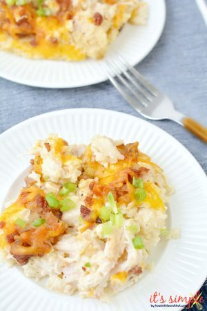 Keto Cauliflower Casserole Loaded With Creamy Cheese & Bacon