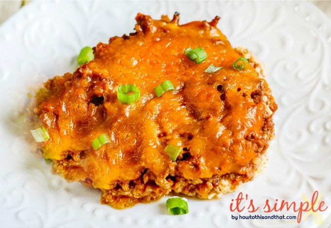 low carb dinner of ground beef and cheese scooped. 