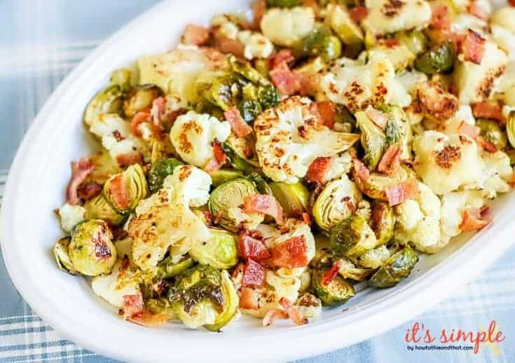 roasted cauliflower and brussel sprouts