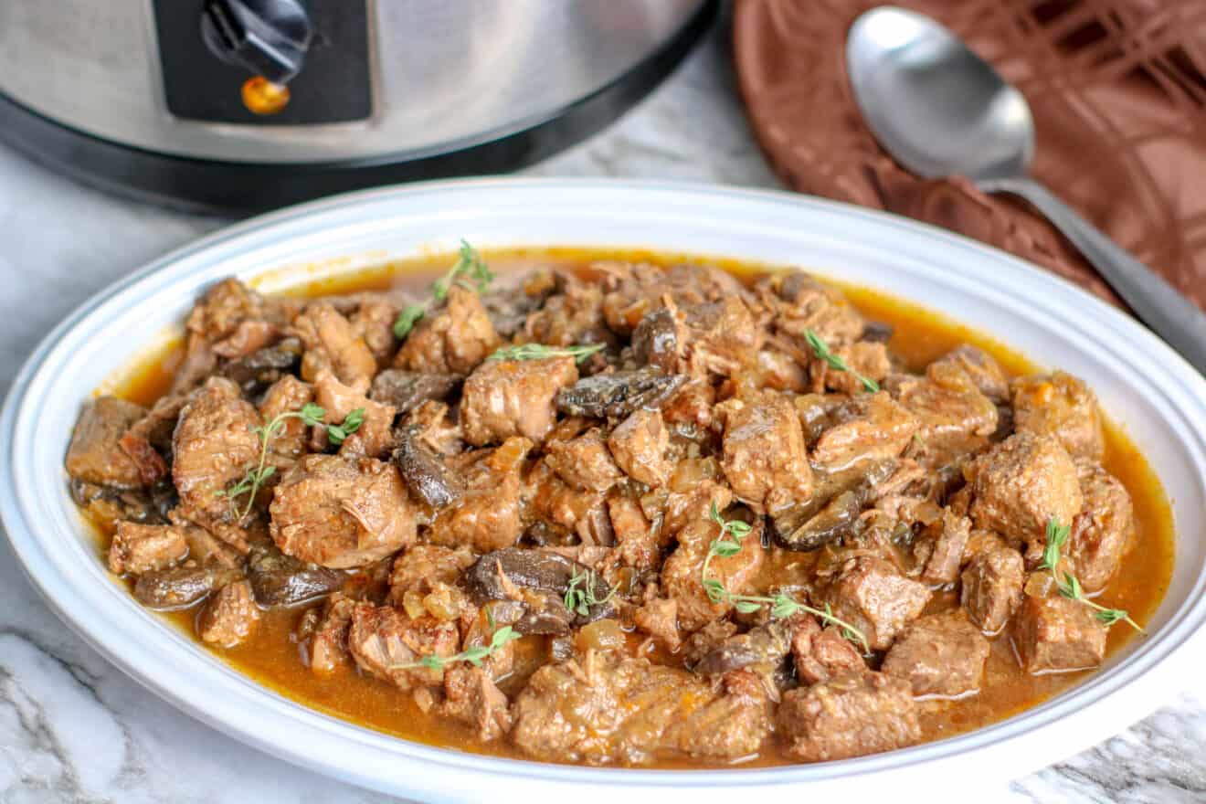 Keto Slow Cooker Beef Tips & Gravy EASY! Naturally Low Carb