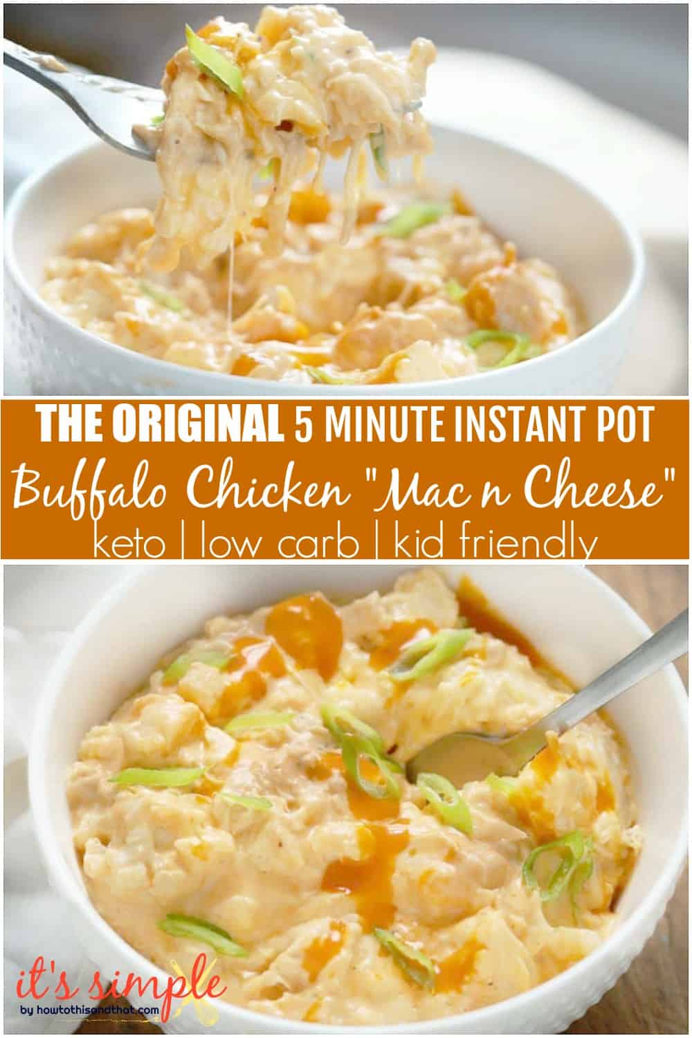 KETO Buffalo Chicken Cauliflower Mac and Cheese 15m RECIPE