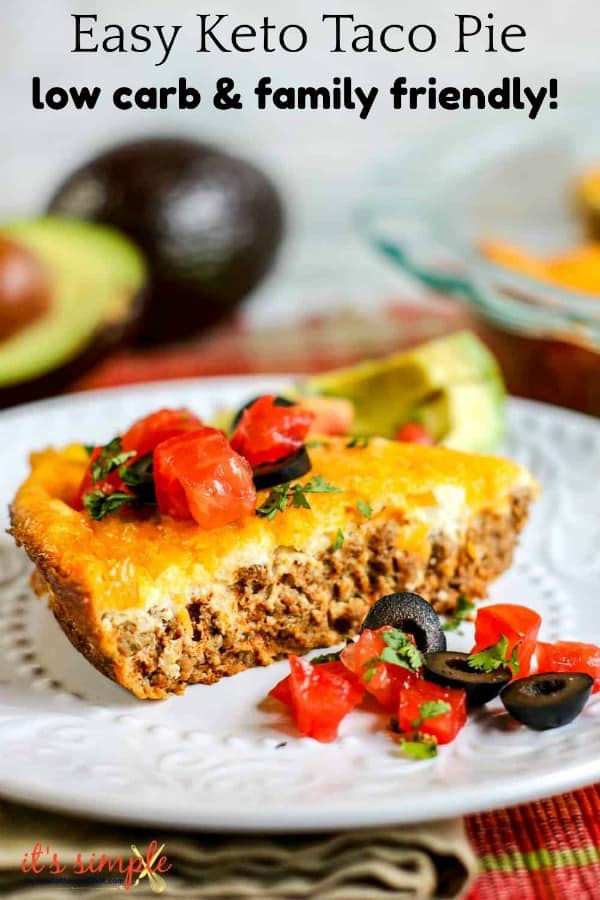 an avocado and a slice of pie from a low carb Mexican recipe.