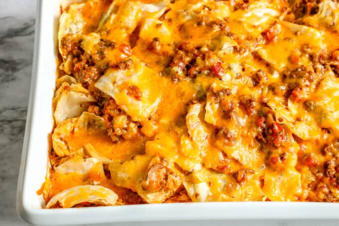 cheesy lazy cabbage rolls casserole. 