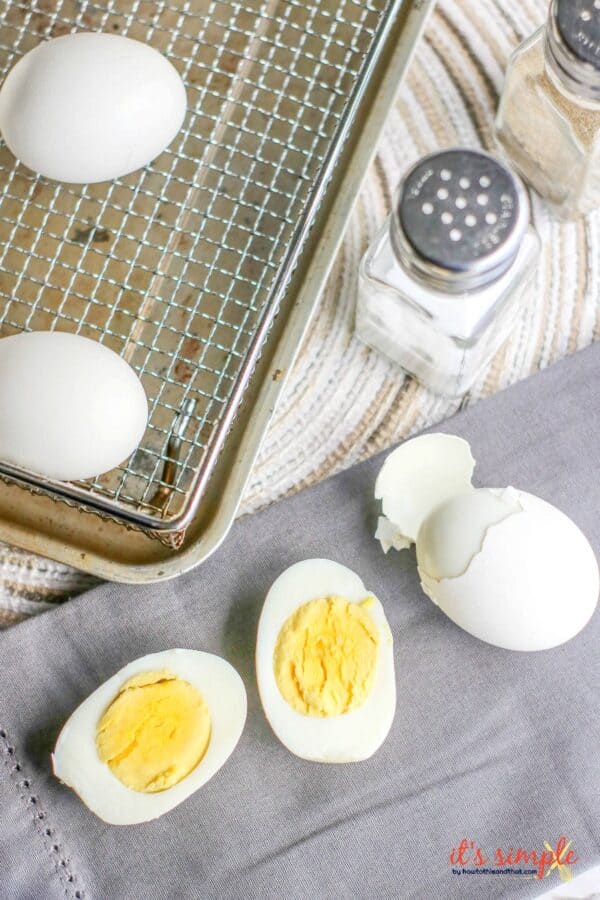 air fryer eggs whole and peeled on wire rack. 