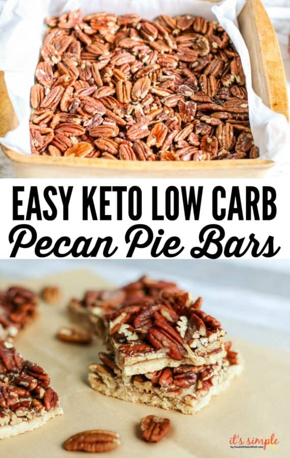 Keto Pecan Pie Bars - 3 NET CARBS Low Carb Holiday Dessert