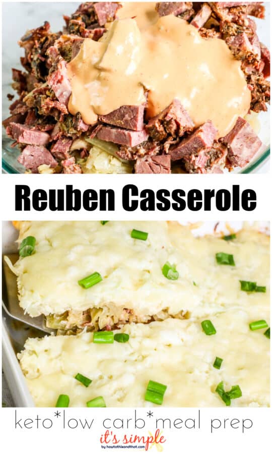 spatula serving corned beef reuben casserole. 