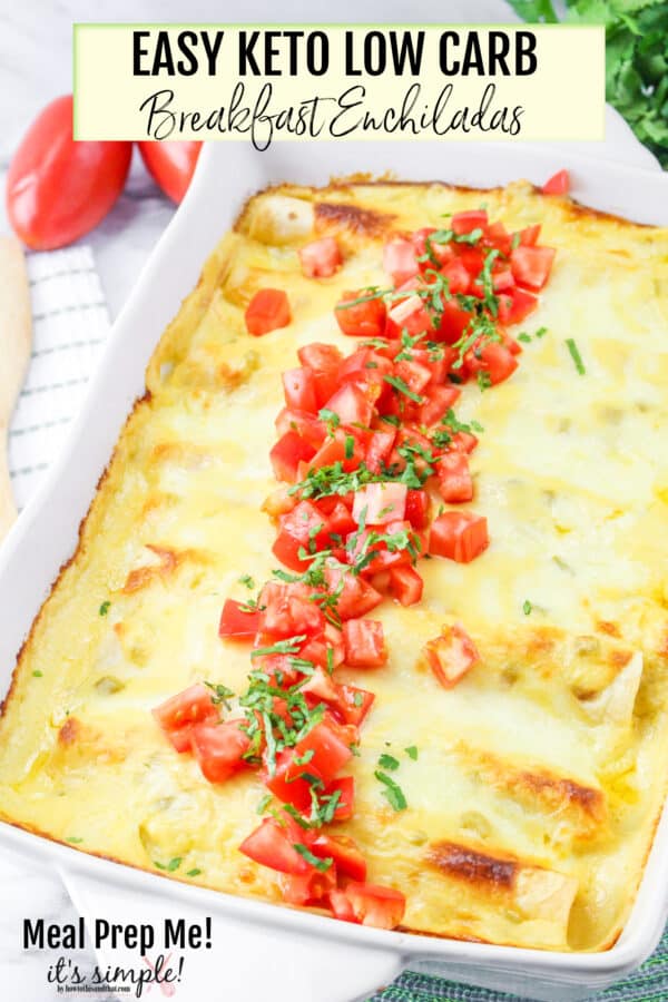 a full rectangle pan of breakfast enchiladas with cheese topping. 