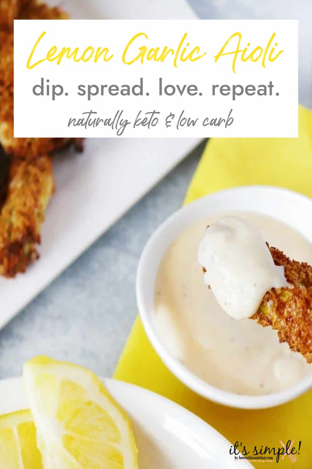 keto mayonnaise recipe with garlic and lemon in a bowl. 