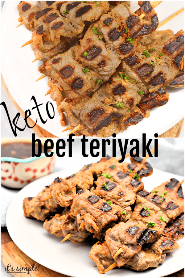 grilled beef teriyaki skewered meat.