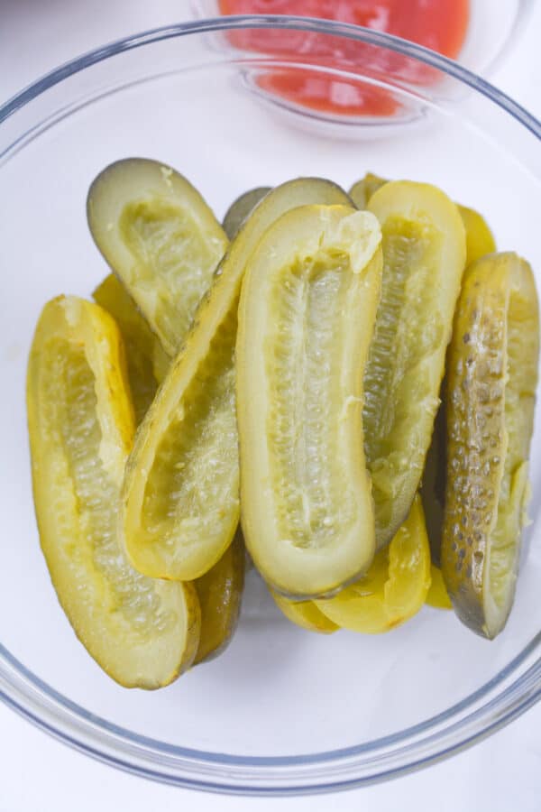 hollowed out pickles
