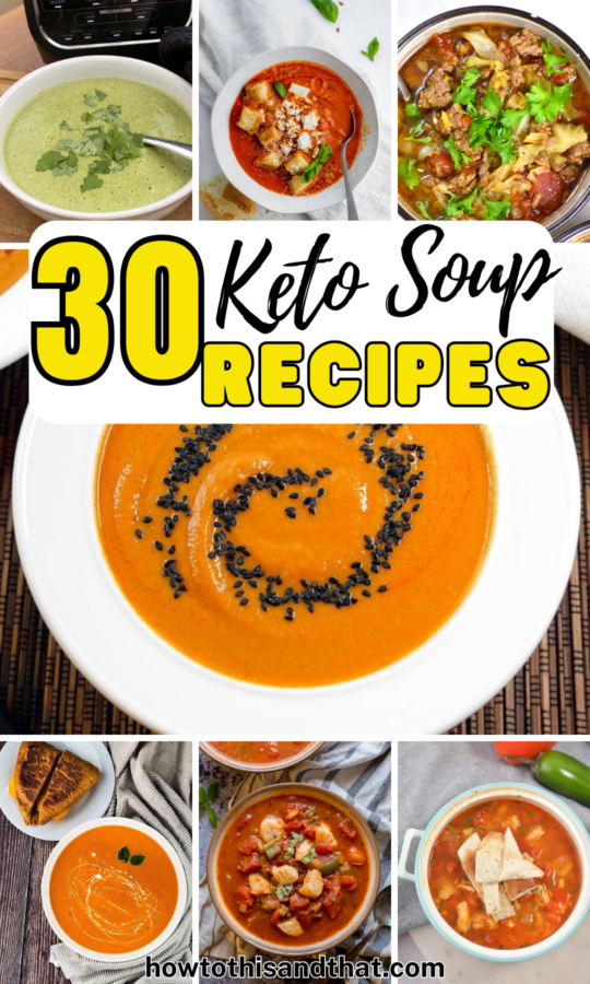 Roundup Image for Keto Soup Recipes