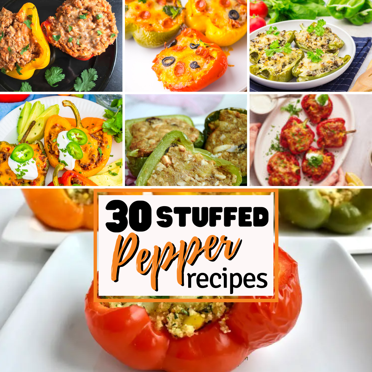 Roundup Image for Stuffed Pepper Recipes