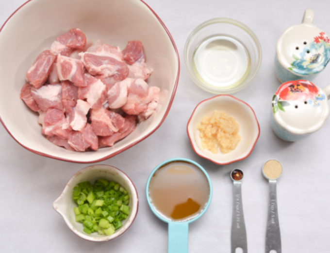 Ingredients for Keto garlic pork bite