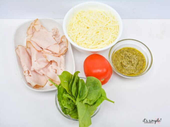 Ingredients for Keto Caprese Rol‍l Ups