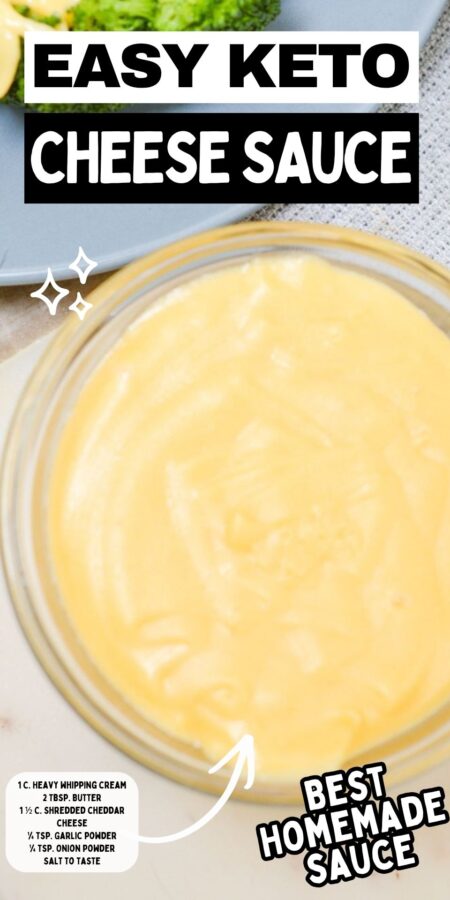 Pinterest Pin for Keto Cheese Sauce