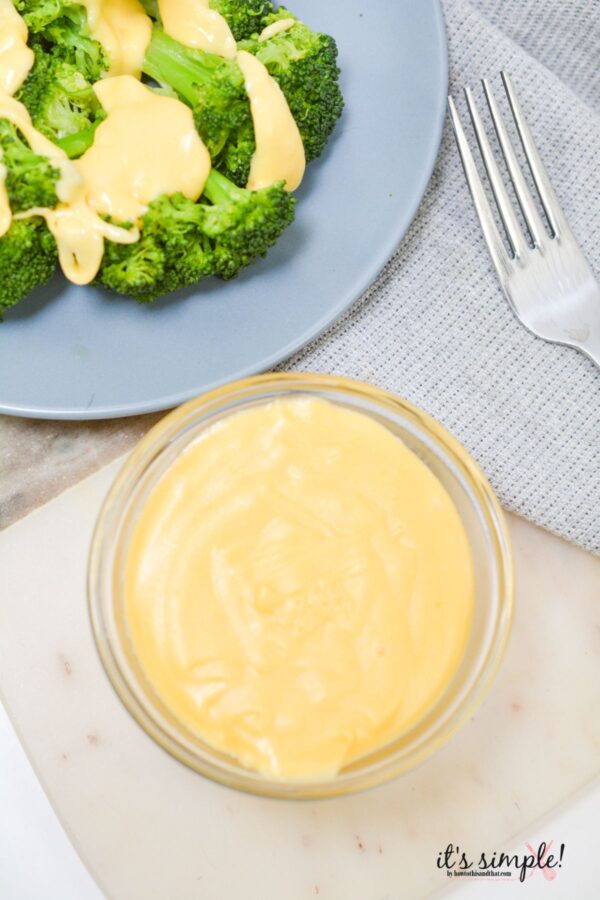 Homemade Keto Cheese sauce in a small bowl