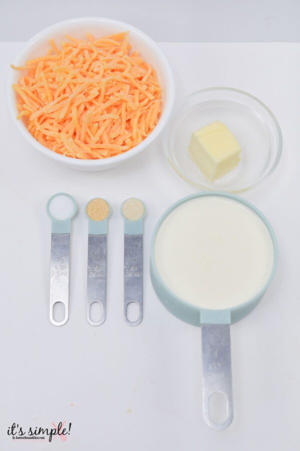 Ingredients for homemade keto cheese sauce