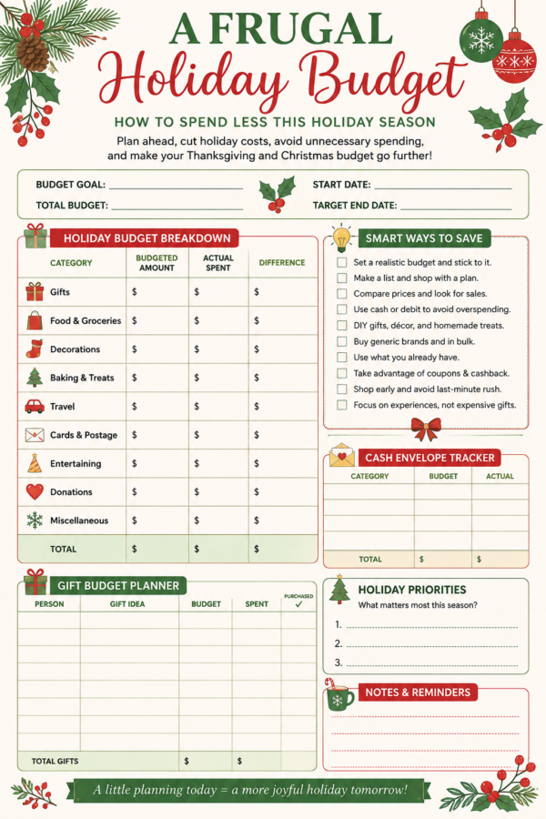 Free Holiday Budget Planeer Printable