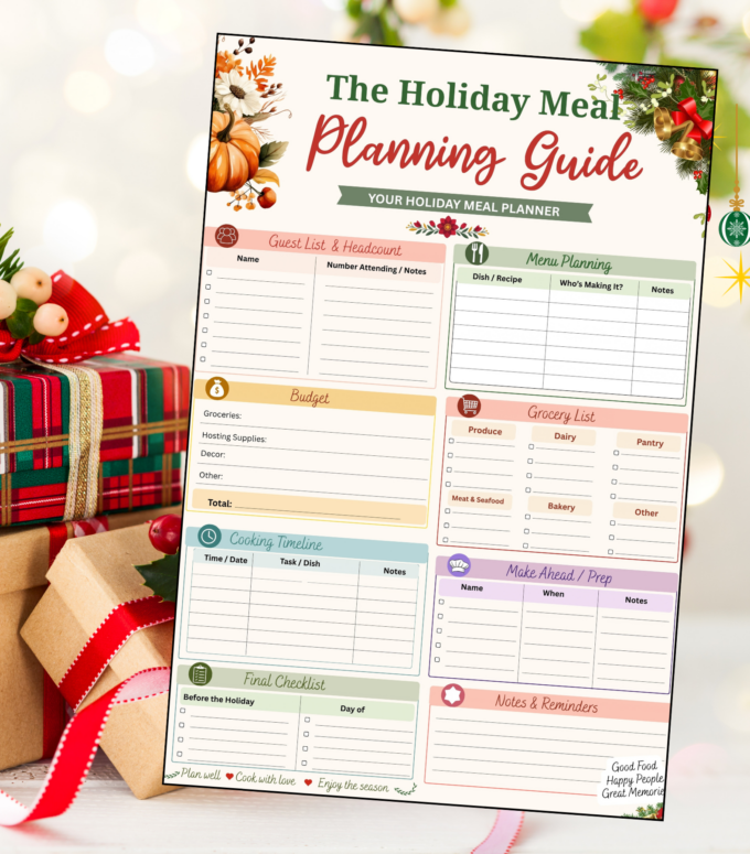 Holiday Meal Planning Guide free Printable